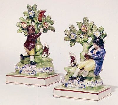 Staffordshire paar vogelnestgroepen, c.1810 door Ralph Junior Wood